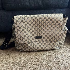 Boys Gucci dark blue diaper bag